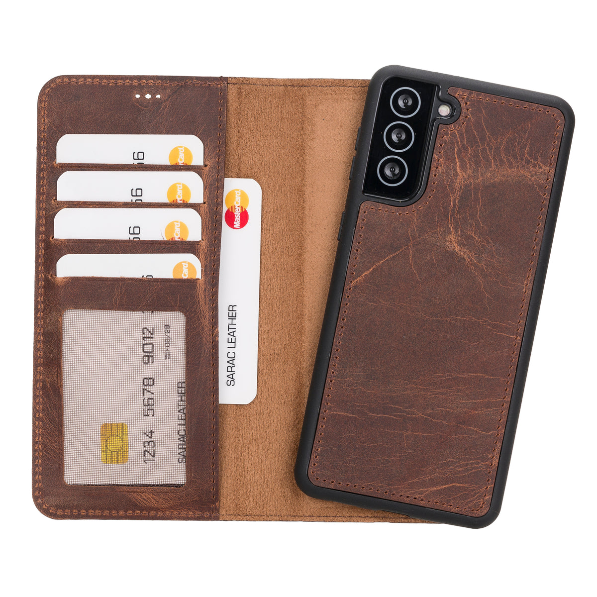 Liluri Samsung Galaxy S21 Plus Deri Cüzdanlı Kılıf