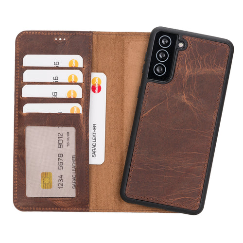 Liluri Samsung Galaxy S21 Plus Deri Cüzdanlı Kılıf