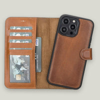 Duo Deri Cüzdan Kılıf — iPhone 14 Pro
