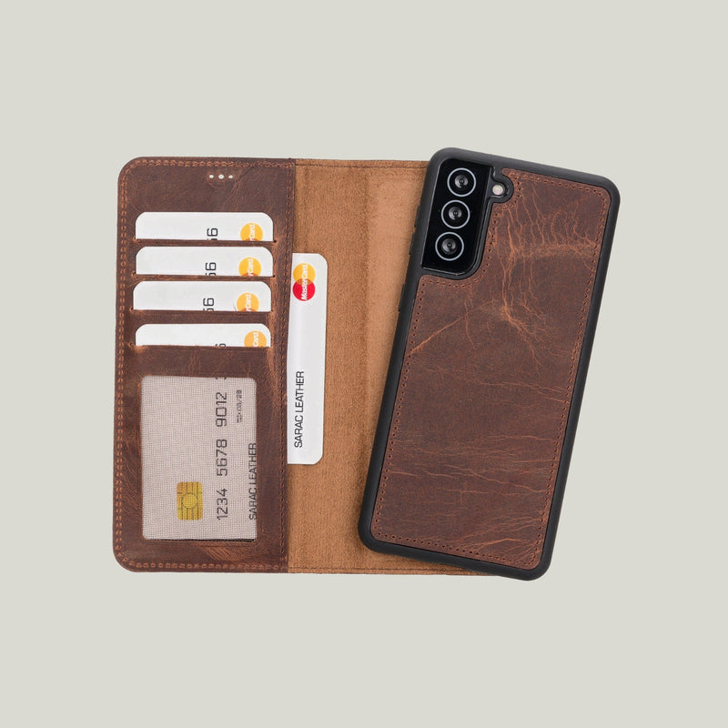 Liluri Samsung Galaxy S21 Plus Deri Cüzdanlı Kılıf