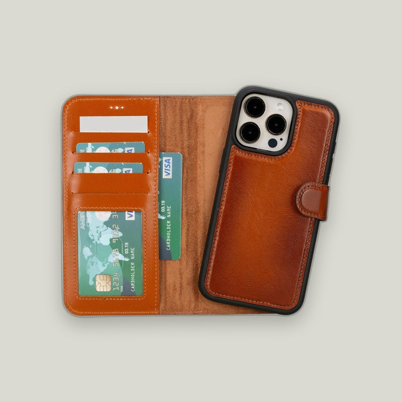 Duo Deri Cüzdan Kılıf — iPhone 15 Plus