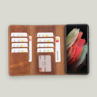 Santa Samsung Galaxy S21 Plus Deri Cüzdanlı Kılıf
