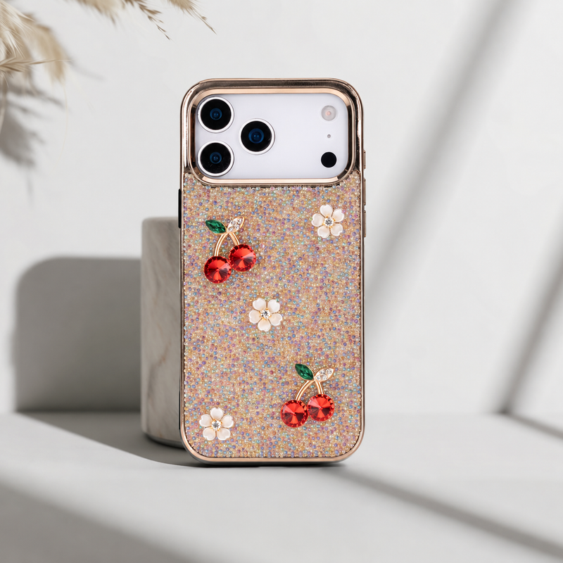 Freya Kristal Kiraz iPhone 17 Pro Max Telefon Kılıfı