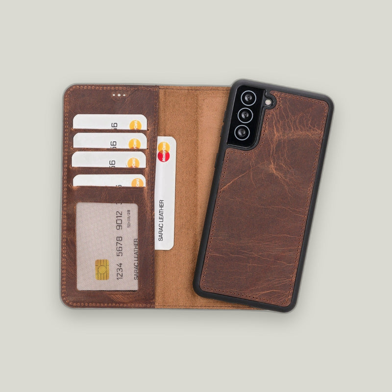 Liluri Samsung Galaxy S21 Plus Deri Cüzdanlı Kılıf