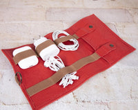 Leather Deri Kablo Organizeri