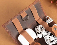 Leather Deri Kablo Organizeri