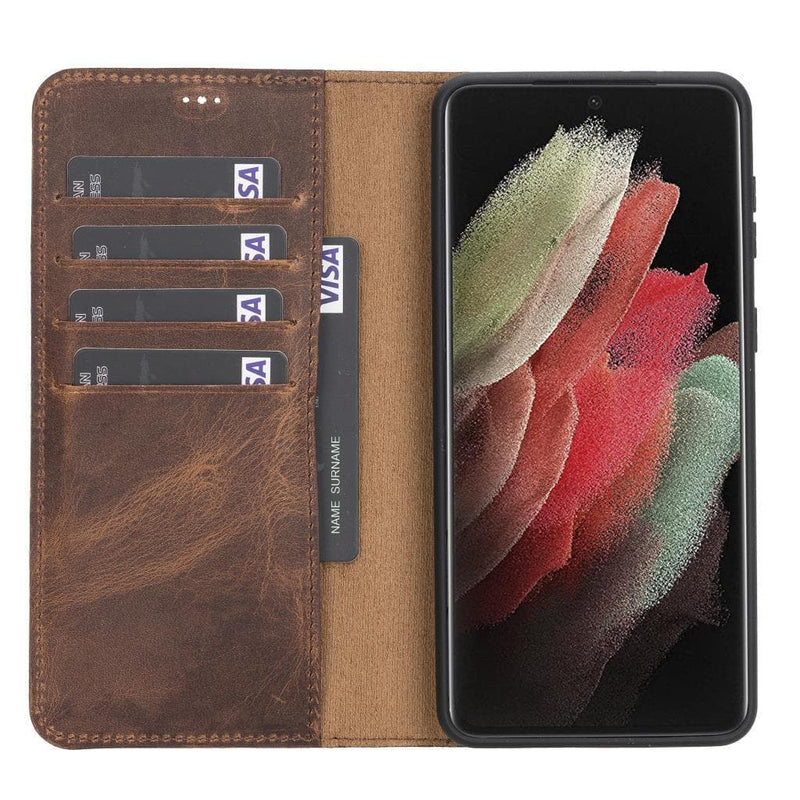 Magic Samsung Galaxy S21 Plus Deri Cüzdanlı Kılıf