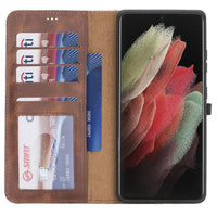 Magic Samsung Galaxy S21 Ultra Deri Cüzdanlı Kılıf