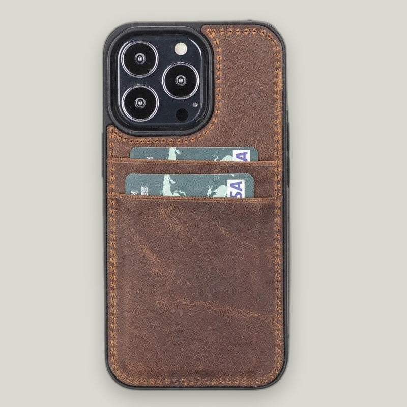 Kartlıklı Deri Kılıf — iPhone 13 Pro Max