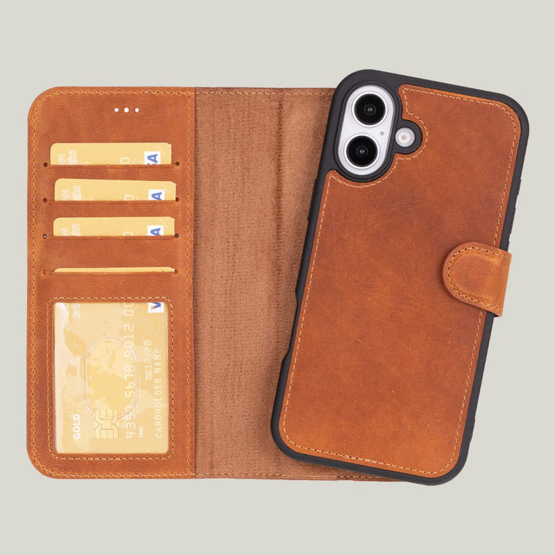 Duo Deri Cüzdan Kılıf — iPhone 16 Plus