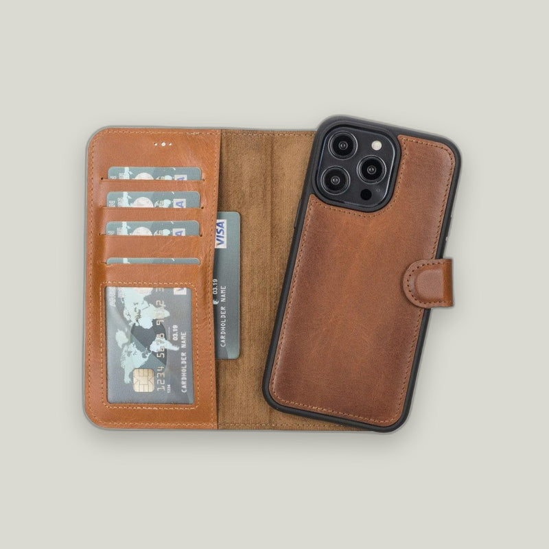 Duo Vista Deri Cüzdan Kılıf — iPhone 14 Pro Max