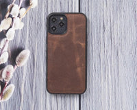 Kartlıklı Deri Kılıf — iPhone 12 Pro Max — hakiki deri